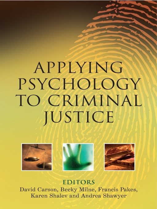 Cover image for Applying Psychology to Criminal Justice